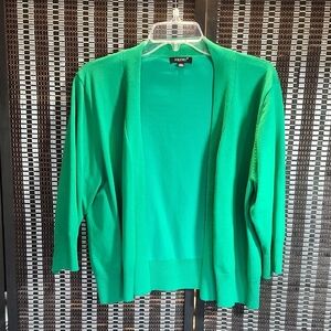Green 3/4 Sleeve Cardigan Sweater